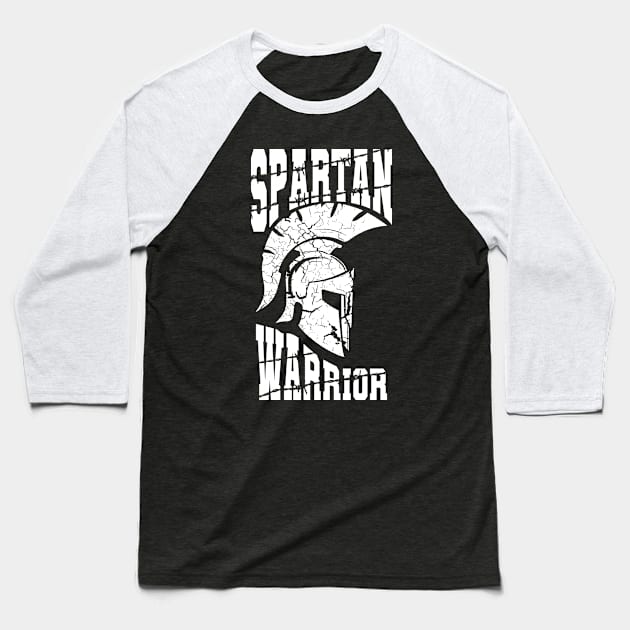 Spartan warrior, white vintage helmet Baseball T-Shirt by Aloenalone
